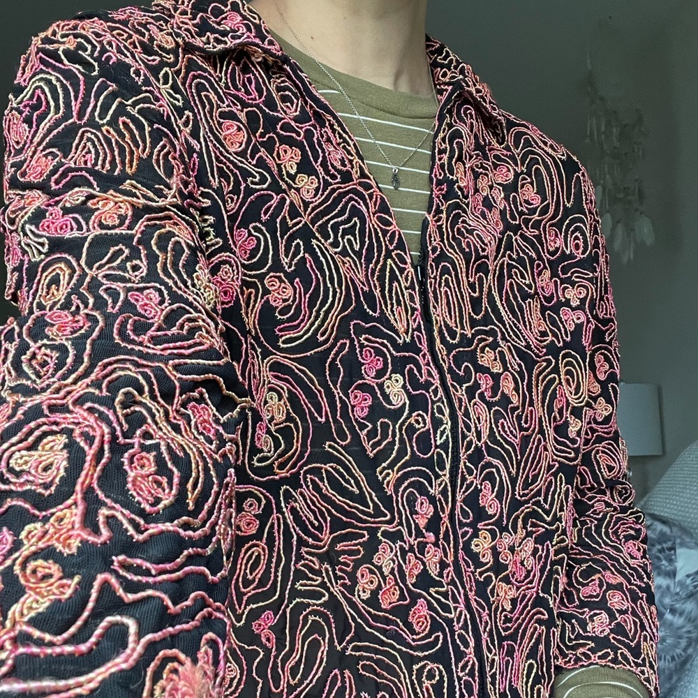 funky neon 80s pattern zip up jacket - Picture 9 of 10